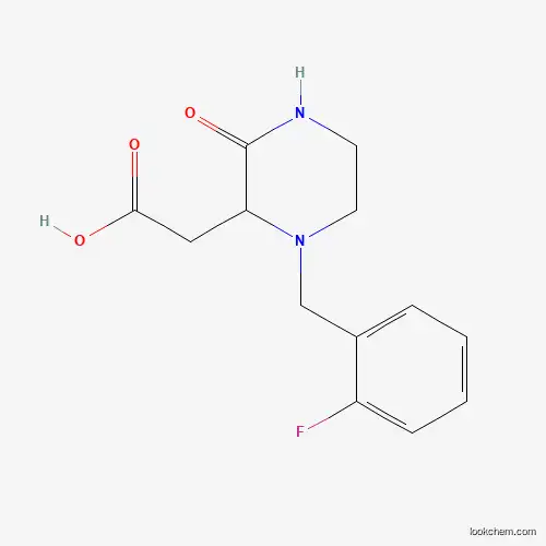 Molecular Structure of 1033600-04-2 ([1-(2-Fluoro-benzyl)-3-oxo-piperazin-2-yl]-acetic acid)