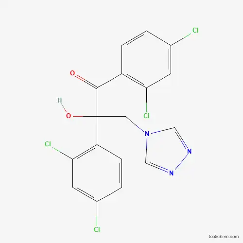 Molecular Structure of 107659-29-0 (1-Propanone, 1,2-bis(2,4-dichlorophenyl)-2-hydroxy-3-(4H-1,2,4-triazol-4-yl)-)