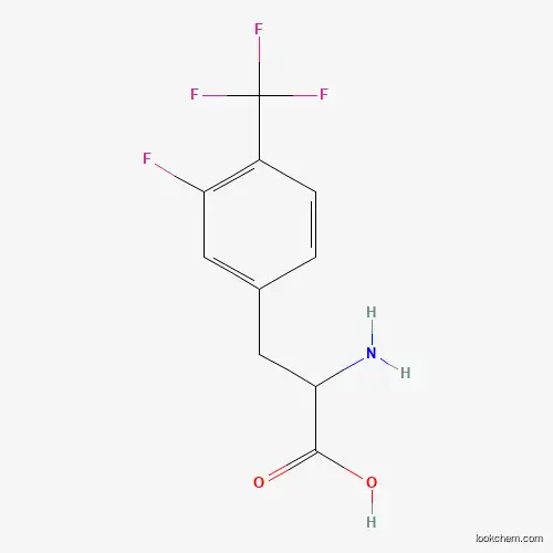 Molecular Structure of 1215491-31-8 (2-amino-3-[3-fluoro-4-(trifluoromethyl)phenyl]propanoic Acid)