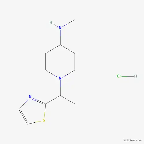 Molecular Structure of 1289385-60-9 (N-Methyl-1-(1-(thiazol-2-yl)ethyl)piperidin-4-amine hydrochloride)
