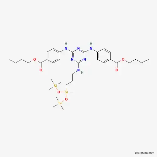 Molecular Structure of 207562-42-3 (Bis(butylbenzoate) diaminotriazine aminopropyltrisiloxane)
