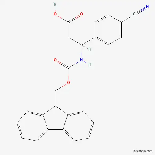 Molecular Structure of 282524-87-2 (4-Cyano-beta-[[(9H-fluoren-9-ylmethoxy)carbonyl]amino]benzenepropanoic acid)