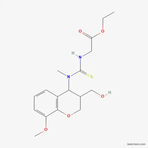 ethyl 2-({[3-(hydroxymethyl)-8-methoxy-3,4-dihydro-2H-1-benzopyran-4-yl](methyl)carbamothioyl}amino)acetate