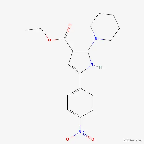 Molecular Structure of 338406-28-3 (ethyl 5-(4-nitrophenyl)-2-piperidino-1H-pyrrole-3-carboxylate)
