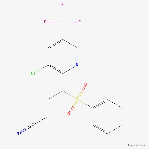 Molecular Structure of 338406-76-1 (4-(Benzenesulfonyl)-4-[3-chloro-5-(trifluoromethyl)pyridin-2-yl]butanenitrile)