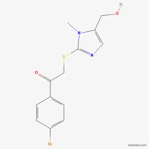 Molecular Structure of 338422-60-9 (1-(4-bromophenyl)-2-{[5-(hydroxymethyl)-1-methyl-1H-imidazol-2-yl]sulfanyl}-1-ethanone)