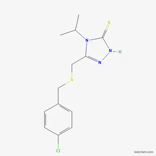Molecular Structure of 338982-45-9 (5-{[(4-chlorobenzyl)sulfanyl]methyl}-4-isopropyl-4H-1,2,4-triazol-3-ylhydrosulfide)