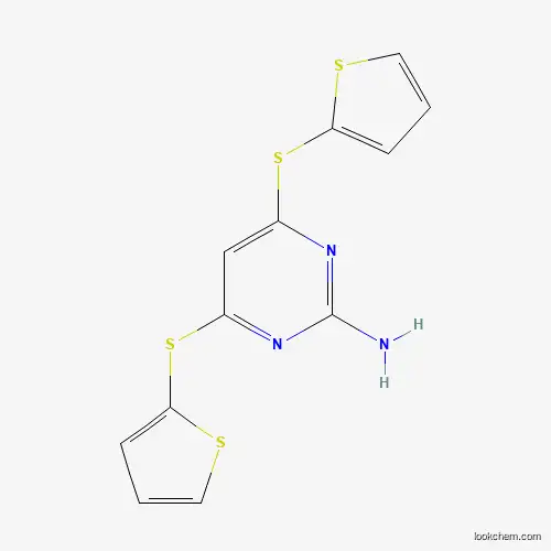 Molecular Structure of 339017-62-8 (4,6-Bis(thiophen-2-ylsulfanyl)pyrimidin-2-amine)