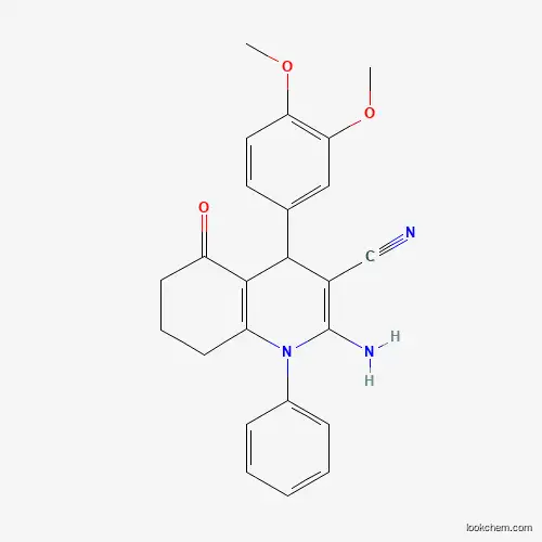 Molecular Structure of 339336-58-2 (2-Amino-4-(3,4-dimethoxyphenyl)-5-oxo-1-phenyl-1,4,5,6,7,8-hexahydroquinoline-3-carbonitrile)