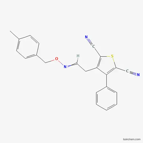 Molecular Structure of 343372-53-2 (3-(2-{[(4-Methylbenzyl)oxy]imino}ethyl)-4-phenyl-2,5-thiophenedicarbonitrile)