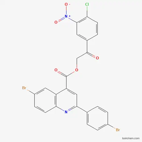 Molecular Structure of 355421-50-0 (2-(4-Chloro-3-nitrophenyl)-2-oxoethyl 6-bromo-2-(4-bromophenyl)quinoline-4-carboxylate)
