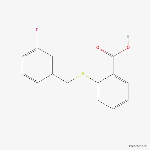 Molecular Structure of 385383-44-8 (2-[(3-Fluorobenzyl)sulfanyl]benzenecarboxylic acid)