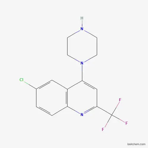 Molecular Structure of 401567-88-2 (1-[6-Chloro-2-(trifluoromethyl)quinol-4-yl]piperazine)