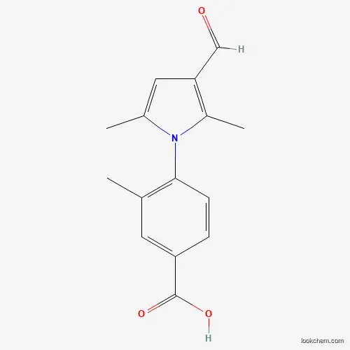 Molecular Structure of 409353-44-2 (4-(3-Formyl-2,5-dimethyl-pyrrol-1-yl)-3-methyl-benzoic acid)
