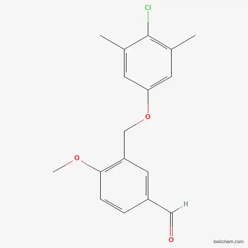 Molecular Structure of 438532-81-1 (3-[(4-Chloro-3,5-dimethylphenoxy)methyl]-4-methoxybenzaldehyde)