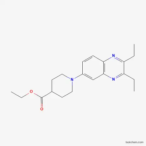 Molecular Structure of 439095-56-4 (Ethyl 1-(2,3-diethyl-6-quinoxalinyl)-4-piperidinecarboxylate)