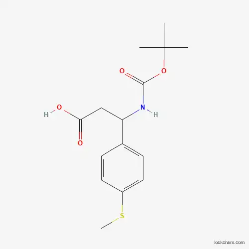 Molecular Structure of 454473-83-7 (3-[(Tert-butoxycarbonyl)amino]-3-[4-(methylsulfanyl)phenyl]propanoic acid)