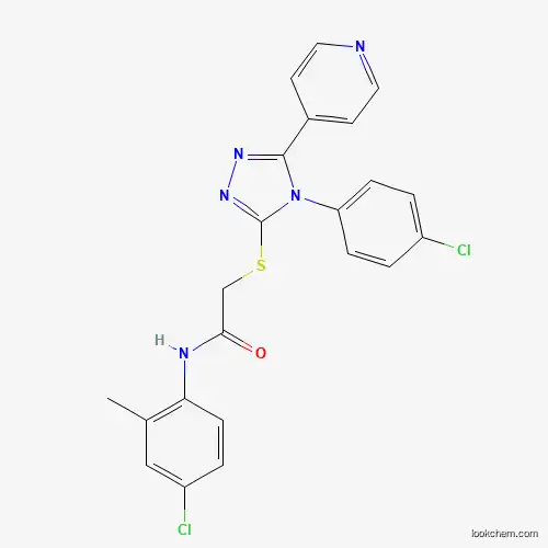 Molecular Structure of 476484-05-6 (N-(4-chloro-2-methylphenyl)-2-{[4-(4-chlorophenyl)-5-(pyridin-4-yl)-4H-1,2,4-triazol-3-yl]sulfanyl}acetamide)