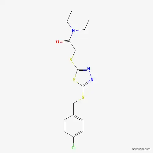 Molecular Structure of 476484-59-0 (2-((5-((4-Chlorobenzyl)thio)-1,3,4-thiadiazol-2-yl)thio)-N,N-diethylacetamide)