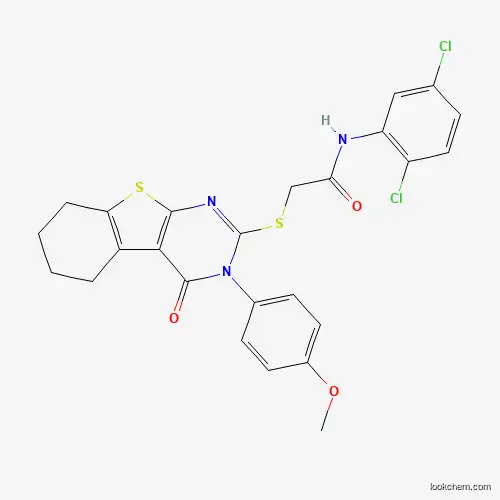 Molecular Structure of 477330-32-8 (N-(2,5-dichlorophenyl)-2-{[3-(4-methoxyphenyl)-4-oxo-3,4,5,6,7,8-hexahydro[1]benzothieno[2,3-d]pyrimidin-2-yl]sulfanyl}acetamide)