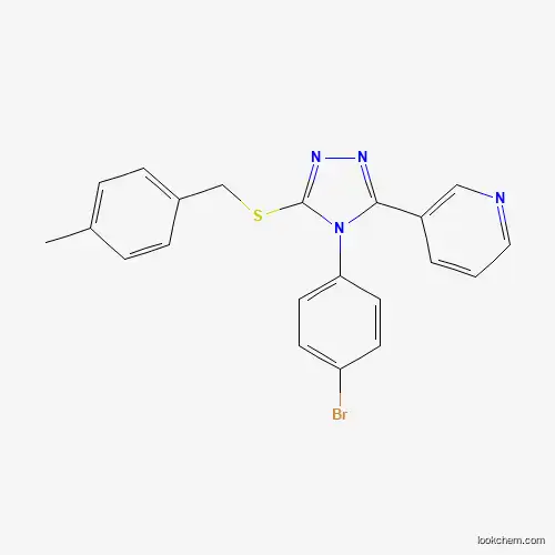 Molecular Structure of 477333-41-8 (3-(4-(4-Bromophenyl)-5-((4-methylbenzyl)thio)-4H-1,2,4-triazol-3-yl)pyridine)