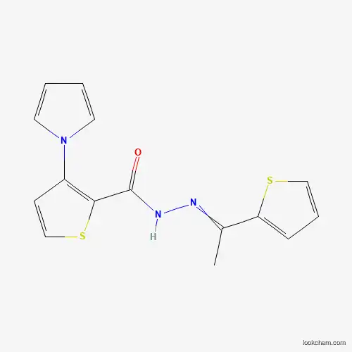 Molecular Structure of 478076-87-8 (3-pyrrol-1-yl-N-(1-thiophen-2-ylethylideneamino)thiophene-2-carboxamide)