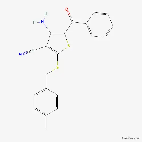 Molecular Structure of 478081-58-2 (4-Amino-5-benzoyl-2-[(4-methylbenzyl)sulfanyl]-3-thiophenecarbonitrile)