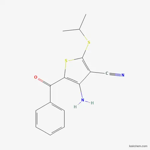 Molecular Structure of 478081-64-0 (4-Amino-5-benzoyl-2-(isopropylsulfanyl)-3-thiophenecarbonitrile)