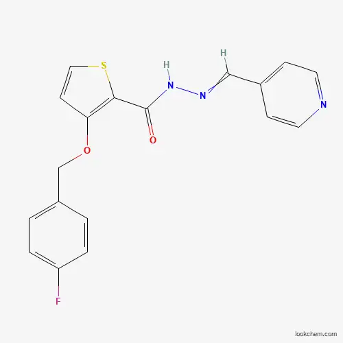 Molecular Structure of 478246-51-4 (3-[(4-fluorophenyl)methoxy]-N-(pyridin-4-ylmethylideneamino)thiophene-2-carboxamide)
