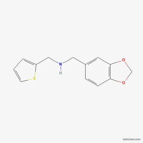 Molecular Structure of 500221-75-0 (1-(1,3-benzodioxol-5-yl)-N-(thiophen-2-ylmethyl)methanamine)