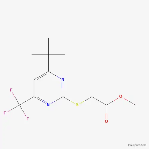 Molecular Structure of 505054-59-1 (Methyl {[4-tert-butyl-6-(trifluoromethyl)-pyrimidin-2-yl]thio}acetate)