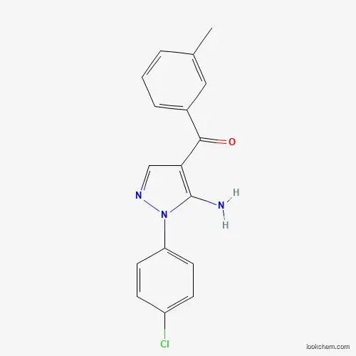 Molecular Structure of 618091-36-4 ((5-Amino-1-(4-chlorophenyl)-1H-pyrazol-4-YL)(M-tolyl)methanone)