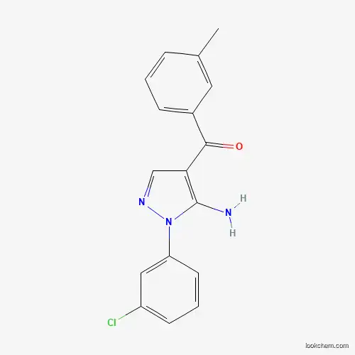 Molecular Structure of 618091-58-0 ((5-Amino-1-(3-chlorophenyl)-1H-pyrazol-4-YL)(M-tolyl)methanone)