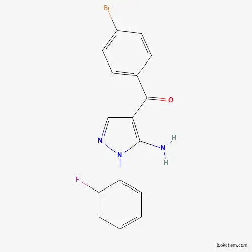 Molecular Structure of 618091-84-2 ((5-Amino-1-(2-fluorophenyl)-1H-pyrazol-4-YL)(4-bromophenyl)methanone)