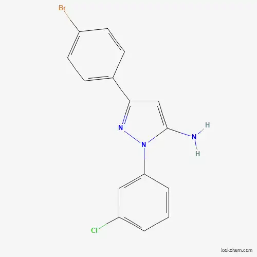 Molecular Structure of 618098-29-6 (3-(4-Bromophenyl)-1-(3-chlorophenyl)-1H-pyrazol-5-amine)