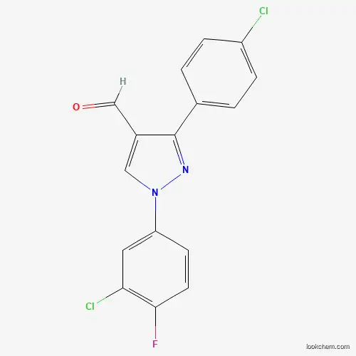 Molecular Structure of 618098-82-1 (1-(3-Chloro-4-fluorophenyl)-3-(4-chlorophenyl)-1H-pyrazole-4-carbaldehyde)