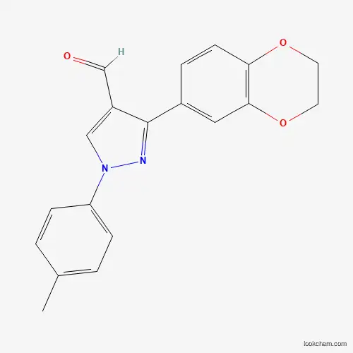 Molecular Structure of 618098-94-5 (3-(2,3-Dihydrobenzo[B][1,4]dioxin-6-YL)-1-P-tolyl-1H-pyrazole-4-carbaldehyde)