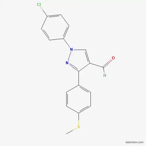 Molecular Structure of 618098-97-8 (1-(4-Chlorophenyl)-3-(4-(methylthio)phenyl)-1H-pyrazole-4-carbaldehyde)