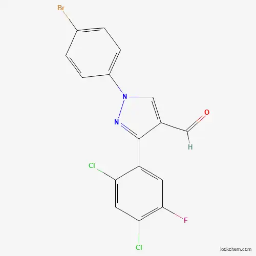 1-(4-BROMOPHENYL)-3-(2,4-DICHLORO-5-FLUOROPHENYL)-1H-PYRAZOLE-4-CARBALDEHYDE