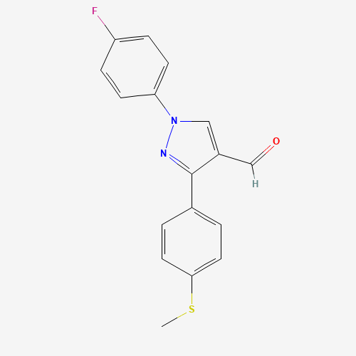 1-(4-FLUOROPHENYL)-3-(4-(METHYLTHIO)PHENYL)-1H-PYRAZOLE-4-CARBALDEHYDE