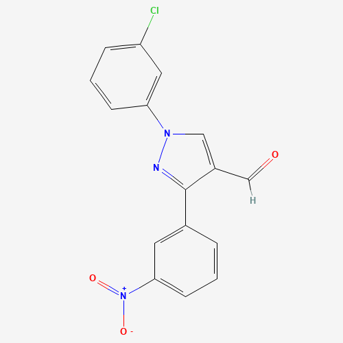 1-(3-CHLOROPHENYL)-3-(3-NITROPHENYL)-1H-PYRAZOLE-4-CARBALDEHYDE