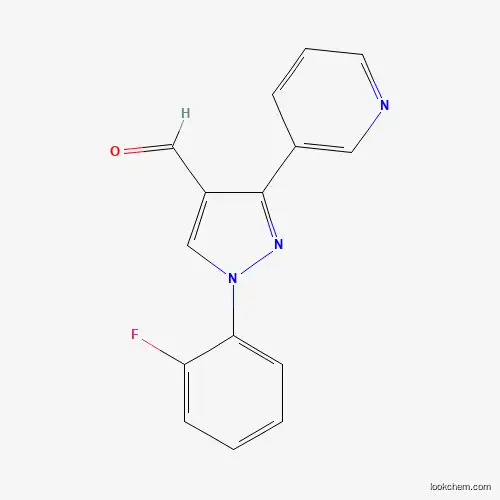 Molecular Structure of 618101-79-4 (1-(2-Fluorophenyl)-3-(pyridin-3-YL)-1H-pyrazole-4-carbaldehyde)