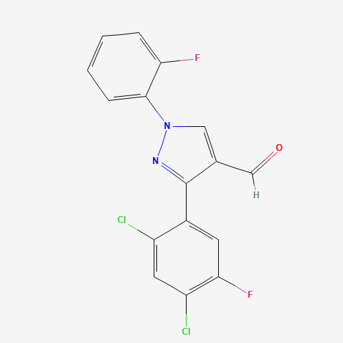 3-(2,4-DICHLORO-5-FLUOROPHENYL)-1-(2-FLUOROPHENYL)-1H-PYRAZOLE-4-CARBALDEHYDE