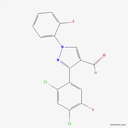 3-(2,4-DICHLORO-5-FLUOROPHENYL)-1-(2-FLUOROPHENYL)-1H-PYRAZOLE-4-CARBALDEHYDE