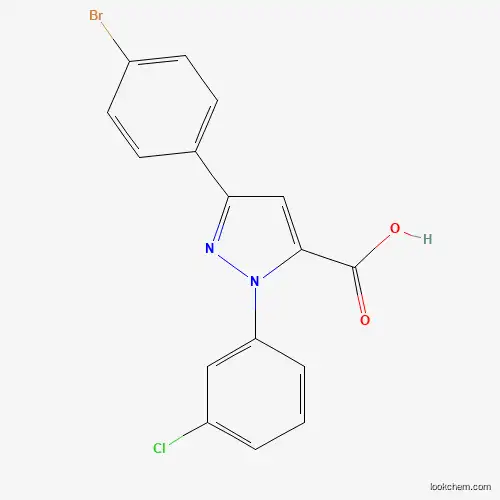 Molecular Structure of 618102-65-1 (3-(4-Bromophenyl)-1-(3-chlorophenyl)-1H-pyrazole-5-carboxylic acid)