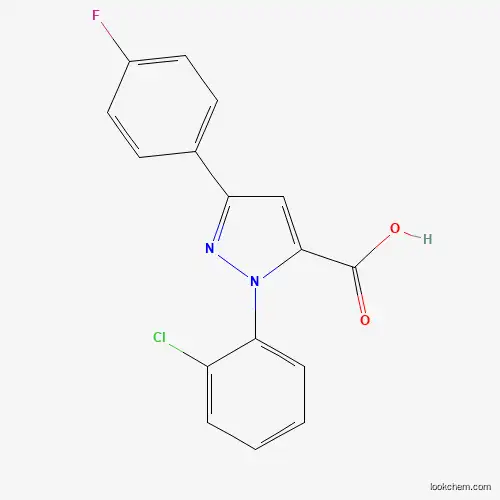 Molecular Structure of 618102-81-1 (1-(2-Chlorophenyl)-3-(4-fluorophenyl)-1H-pyrazole-5-carboxylic acid)