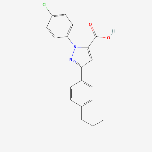 1-(4-CHLOROPHENYL)-3-(4-ISOBUTYLPHENYL)-1H-PYRAZOLE-5-CARBOXYLIC ACID