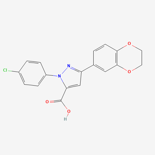 1-(4-CHLOROPHENYL)-3-(2,3-DIHYDROBENZO[B][1,4]DIOXIN-7-YL)-1H-PYRAZOLE-5-CARBOXYLIC ACID