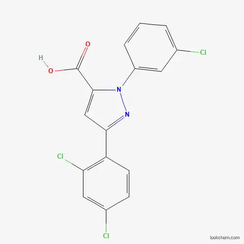 Molecular Structure of 618383-14-5 (1-(3-Chlorophenyl)-3-(2,4-dichlorophenyl)-1H-pyrazole-5-carboxylic acid)