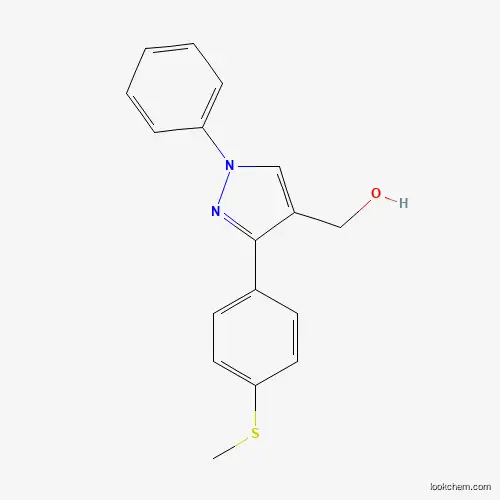 Molecular Structure of 618383-30-5 ((3-(4-(Methylthio)phenyl)-1-phenyl-1H-pyrazol-4-YL)methanol)